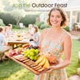 thumbnail image 4 of Astercook 4-Pieces Wood Cutting Board, Bamboo Chopping Board for Kitchen with Holder, Cutting Boards Set with Juice Groove and Handles, Charcuterie Board for Chopping Meat, Vegetables and Fruits, 4 of 10