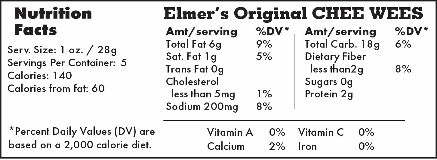 Elmer's Original Cheese Chee-Wees, 5.5 oz.