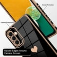 thumbnail image 3 of Compatible with Samsung Galaxy A13 5G Case Luxury Love Heart Plating Gold Bumper Upgraded Full Camera Protection Soft TPU Shockproof Anti-Scratch Phone Cover-Black, 3 of 11