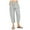 Gray, variant on QQAMB Women's Capri Pants with Pockets Cotton Linen Workout Out Leggings Stretch Waist Pocket Yoga Gym Cropped Trousers Brown S