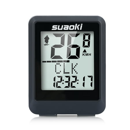 Suaoki Wireless Bicycle Computer, Speedometer, Bike Odometer, Backlit Display and Multifunctions Tracking Distance, Speed, Time, Calories, Temperature, CO2,