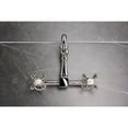 thumbnail image 4 of Kingston Brass KS1266AX Heritage Double-Handle Wall-Mount Bridge Kitchen Faucet, Polished Nickel, 4 of 7