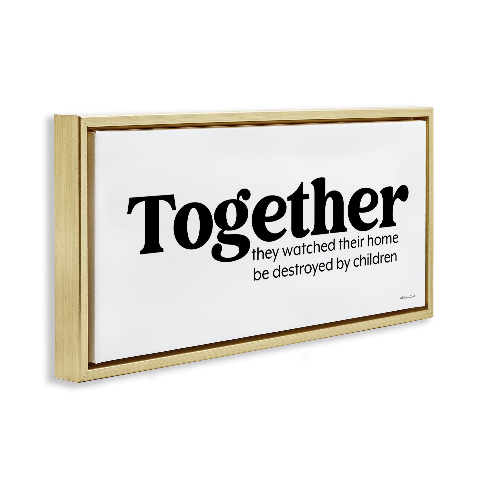Stupell Industries Funny Parenting Sentiment Novelty Painting Gold Floater Framed Art Print Wall Art, 25 x 11