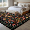thumbnail image 4 of Boho Black Flowers Area Rugs 5'x7', Small Throw Rugs for Laundry Room Playroom, Spring Abstract Watercolor Floral Leaf Indoor Outdoor Rug Non-Slip Low Pile Carpet Runner Reversible Floor Mats, 4 of 8