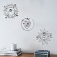thumbnail image 4 of Decoración de pared Manortang de metal plateado, sol y luna abstractos, 23 cm, 4 of 9