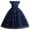 Navy Blue, variant on Kids Girls Long Communion Princess Dresses Flower Pageant Party Wedding Floor Length Dance Evening Gowns 7-8 Years Champagne