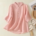 thumbnail image 2 of Sexlip Womens Swimsuit Set Half Button Cover Up Design Turn Down Collar Half Sleeve Loose Silhouette Quick Dry Fabric for Beach Outings Pink M, 2 of 9