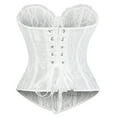 thumbnail image 4 of Ugoldhm Women's Overbust Lace-Up Corset Top - Breathable Sheer Lingerie Bustier Bodyshaper, 4 of 8