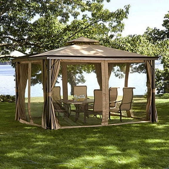 Garden Winds Replacement Canopy Top for the Elworth Gazebo - Riplock 350