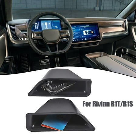 Lanfini for Rivian R1T/R1S Car Door Storage Box ABS Black 2PCS