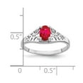 thumbnail image 3 of Solid 14k White Gold 6x4mm Oval Ruby Engagement Ring Size 8, 3 of 4