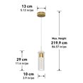 thumbnail image 5 of Artika Essence Modern LED 1-Light Pendant Light Fixture, Gold, 5 of 5