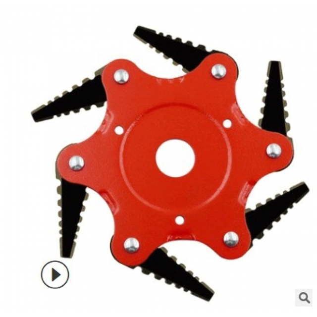 Cabezal de desbrozadora de metal ACTIVE de 6 dientes para cortacésped de jardín hoja roja negra