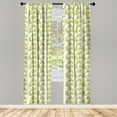 thumbnail image 2 of Ambesonne Floral Curtains, Flower Branch Plain Back, Pair of 28"x63", Yellow Green and Pale Grey, 2 of 4
