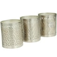 thumbnail image 5 of DecMode 3 Holder Silver Metal Geometric Vanilla Marshmallow Scented 13 oz 1 Wick Candle with White Wax, (Set of 3), 5 of 7