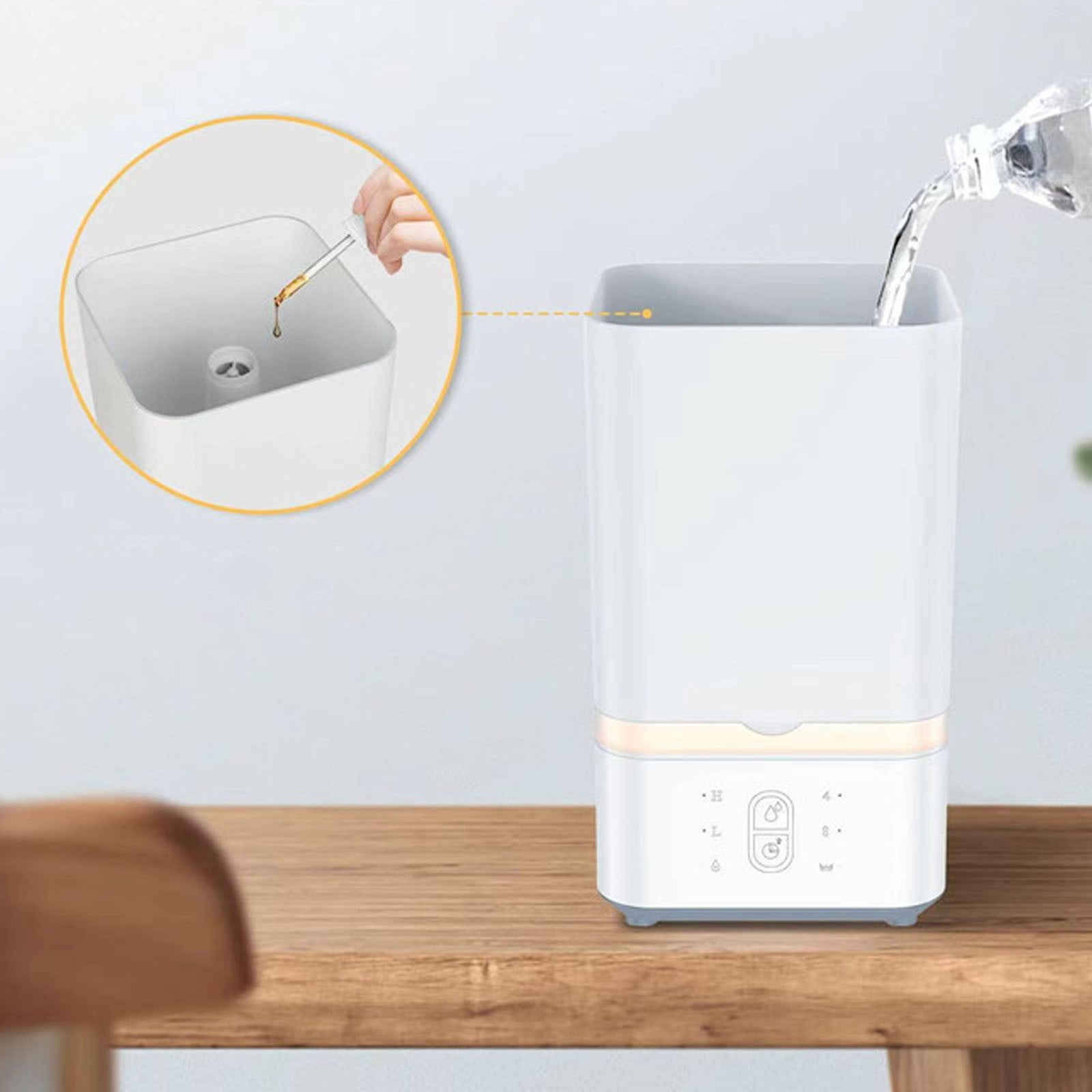 BOBOMOTI Humidifier for Room Baby Top Fill Cool Mist Humidifier Ultra Quiet Humidistat Essential Oil Diffuser Clearance
