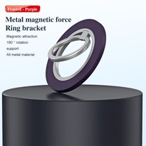 Dteck Magnetic Phone Ring Holder for MagSafe, Strong Magnet Phone Grip Stand Holder Adjustable Rotating Kickstand for iPhone 15/14/13/12 MagSafe Cases,Frosted-Purple