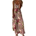 thumbnail image 2 of Viikei Women's Summer Casual Short Sleeve Dressy Dresses,Women's Summer Print Casual Loose Sleevless V-Neck Dress Red XXXL, 2 of 5