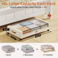 thumbnail image 2 of Eunos Under Bed Storage with Wheels, 4 Pack Underbed Storage Containers with Clear Lid and Handles, Storage Organizer Bins, Beige, 2 of 8