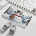 thumbnail image 3 of Cute Snowman Design Bathroom Rug - 16x24 inches, Plush Coral Fleece, Non-Slip Backing, Ideal for Winter Vibes in Bathroom or Kitchen, 3 of 8