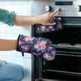 thumbnail image 2 of Pioneer Flower Kitchen Oven Mitt and Pot Holder Sets 4 Pcs for Baking, Cooking and Grilling, Heat Resistant Up To 392 °F, 2 of 7