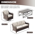 thumbnail image 3 of Meetleisure Outdoor Conversation set, 4PC, Three-seat Sofa, Two Swivel Chairs and One Table, PE Rattan, Beige, 3 of 10