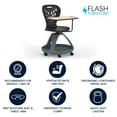 thumbnail image 2 of Flash Furniture Plastic Mid Back Desk Chair with Casters, 265 lb, Black, 2 of 17