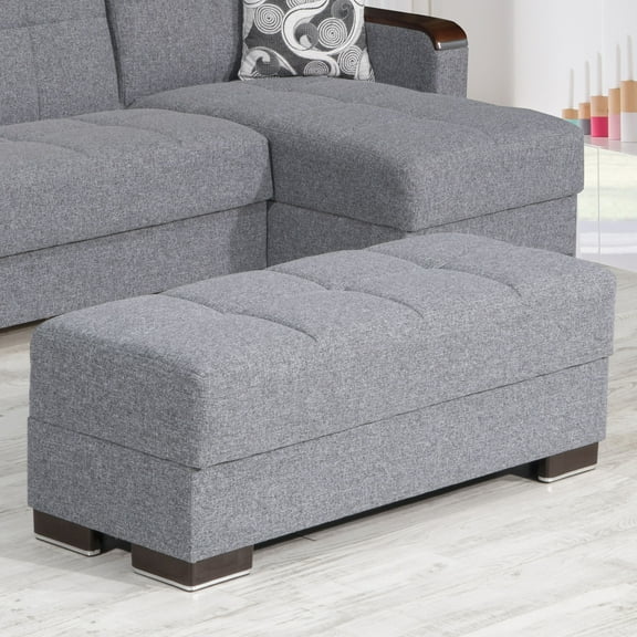 Ottomanson Origins X Upholstered Storage Ottoman, Gray