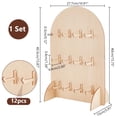 thumbnail image 3 of Pegboard Display Stand, Large Arch Shaped Wood Bracelet Display Stands Tabletop Jewelry Organizer Holder With 12 Hooks For Earring Cards, Necklaces, Keychains, 3 of 4