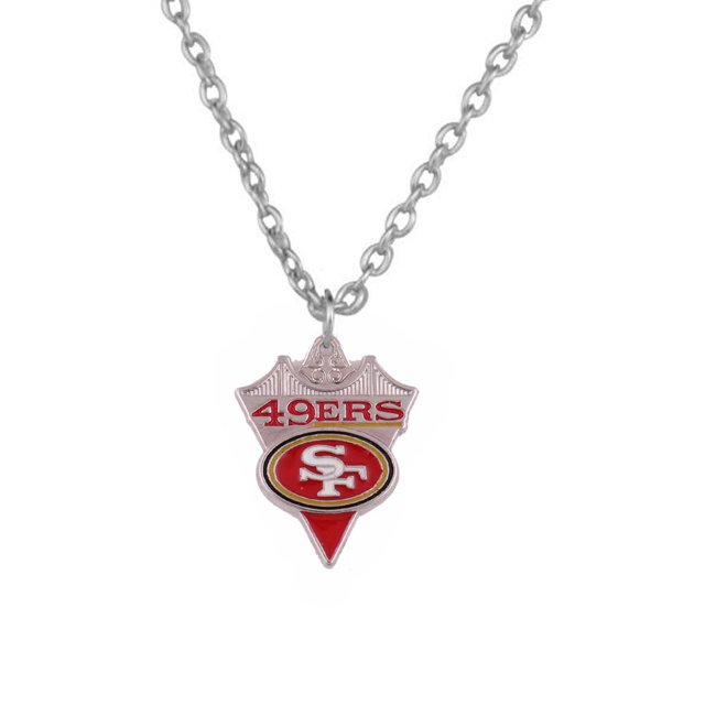 Collar con colgante deportivo triangular con el logotipo del equipo de fútbol y joyas de equipo con gotas de aceite