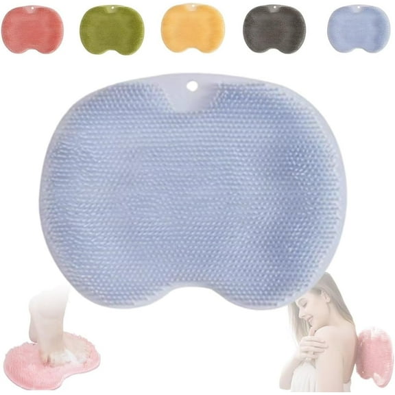Rufenpurify Silicone Shower Foot Scrubber Mat, Hands-Free Upgrade Wall Mounted Foot Back Cleaning Pad, Back Washer Pad with Non-Slip Suction Cups