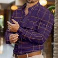 thumbnail image 1 of Camisa casual de estilo retro a la moda para hombre con cuello abotonado, suave y cómoda, para hombre, talla grande, 1 of 6