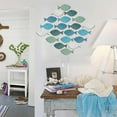 20Pcs Wooden Fish Wall Decor Wooden School of Fish Beach Wall Decor