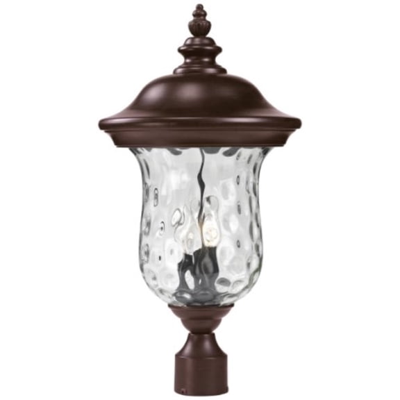 3 Light Outdoor Post Mount Lantern In Gothic Style 12.38 Inches Wide By 23.5 Inches High Z-Lite 533Phb-Rbrz