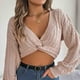 thumbnail image 5 of Suéter de cuello en V para mujer, moda informal, manga larga, cuello en V, sólido, sudadera para mujer, blusa, suéter para mujer, 5 of 8
