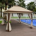 thumbnail image 6 of Tcbosik 11' x 11' Pop Up Gazebo with Netting, Instant Gazebo with Carry Bag for Outdoor, Garden, Patio, Backyard, Coffee, 6 of 8