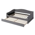 thumbnail image 5 of Teddy Fleece Sofa Bed, Trundle Bed with Both Sides Stripes Light Strip Gray - Twin, 5 of 5