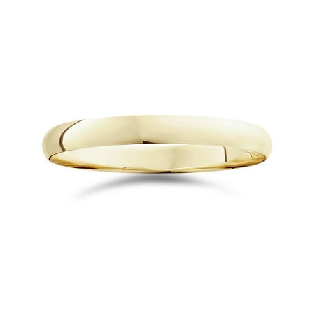 High Polished Dome - 3mm Dome High Polished Wedding Band 10K Yellow Gold