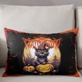 thumbnail image 3 of Halloween Throw Pillow Covers, Horror Black Cat Pumpkin Moon Night Black Red Soft Breathable Pillow Cases with Zipper for Sleeping, Queen Size Pillowcases for Couch Bed Sofa Chair 20x30 Inches, 3 of 6