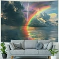 thumbnail image 4 of Orinice Rainbow Lightning Bolt Ocean Tapestry Wall Hanging Unique Style Graphic Tapestries Home Decor for Living Room Bedroom Apartment Farmhouse Dorm 60x50inch, 4 of 6