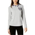 thumbnail image 3 of MAISON JULES $69 Womens New 1369 Gray Plaid Heart Collared Long Sleeve Top M B+B, 3 of 3