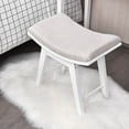 thumbnail image 3 of Gymax Makeup Vanity Stool White Concave Dressing Bench Rubberwood Leg, 3 of 10