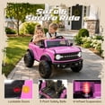 thumbnail image 5 of iYofe Ford Bronco 24V Ride On Car for Big Kids, 2 Seater Power Ride On Toys w/4-Wheel Suspension, Remote Control, Bluetooth, 3 Speeds, Lights, Electric Car Gifts for Boys Girls Ages 3-8, Pink, 5 of 10