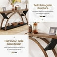 thumbnail image 7 of Tribesigns Console Table with Storage Shelf, 70.87" Sofa Table Behind Couch, 2-Tier Rustic Entryway Table with Half Moon Frame for Hallway (Brown & Black), 7 of 7