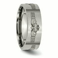 thumbnail image 5 of Titanium Flat 8mm Laser Design Brushed Band, 5 of 7