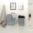 thumbnail image 4 of Foldable Plastic Laundry Basket Multifunctional Storage Container Waterproof Durable Suitable for Bedroom and Bathroom (Size L, Blue), 4 of 5