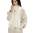 thumbnail image 4 of Bufanda maamgic Pashmina para mujer, chales de cachemir con tacto marfil, 4 of 8