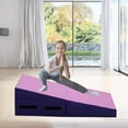 thumbnail image 3 of WYDK Gymnastics Mat 34”X24”X14” Incline Tumbling Mats for Home Gym, Folding Exercise Mat Cheese Wedge Mat with Non-Slip PVC Surface & Handles for Kid Adults Workout,Pink, 3 of 7