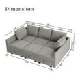 thumbnail image 2 of HONBAY Line Fabric Sectional Sofa Bed with Storage for Living Room, Gray, 2 of 8