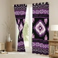 thumbnail image 3 of jejeloiu Vintage Boho Aztec Curtains Pack of 2 (42x84 Each),Geometric Rhombus Triangle Curtains Blackout,Purple Black Bedroom Curtains For Teens,Ultra Soft Home Decor, 3 of 6